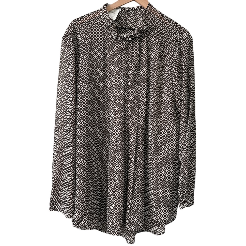 Naracamicie Women Sheer Long Sleeve Blouse Size 12